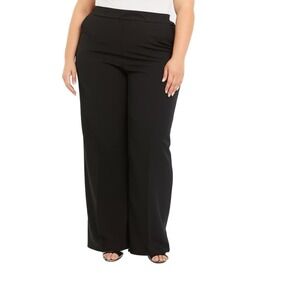 Bend Over Dress Pants Plus Size 16W Black Pull On Wide Leg Comfortable Versatile